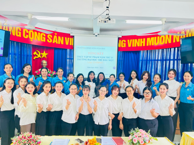 Tổng kết Đoàn thực tập sư phạm năm thứ 4 lớp D19MN01 cho các em sinh viên trường Đại học Thủ Dầu Một.