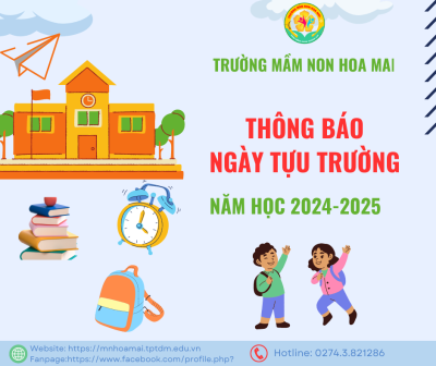 Trường mầm non Hoa Mai thông báo "Ngày tựu trường" năm học 2024-2025