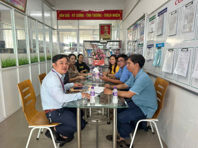 Trường mầm non Hoa Mai đón đoàn kiểm tra của Trung tâm y tế TP.Thủ Dầu Một  về công tac phòng chống dịch bệnh sốt xuất huyết và tay chân miệng